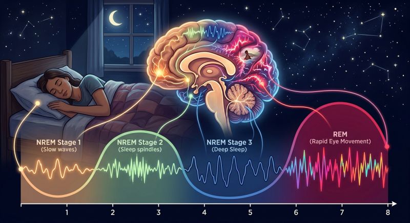 cerveau et cycles du sommeil illustrés